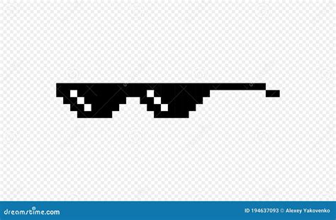 Thug Life Glasses Icon Pixel Goggles Vector On Isolated White Background Stock Vector