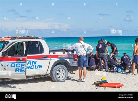 Miami Beach Floridaatlantic Ocean Water Fire Rescueemergencycpr