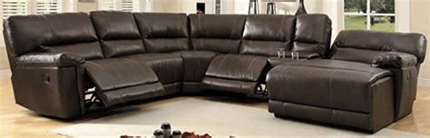 Bonded Leather Sectional Reclining Sofa With Chaise 