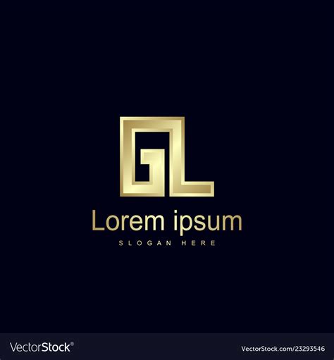 Initial Letter Gl Logo Template Design Royalty Free Vector