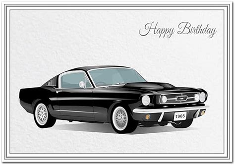 Car Birthday Card Unique 1965 Ford Mustang Premium Quality Modern