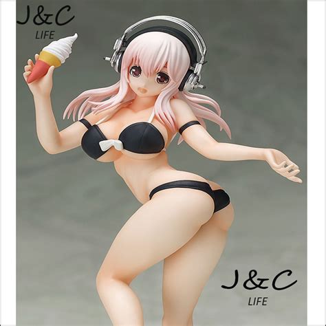 hot 17cm super sonico action figure ice cream super sonic swimsuit sexy pvc anime figure bikini
