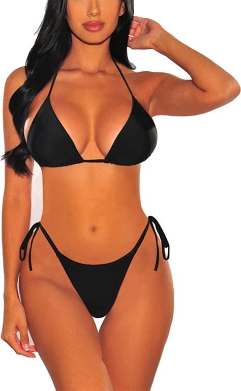 Women S 2 Piece Swimsuit Sexy Swimwear Halter String Triangle Bikini Sets Wf Shopping