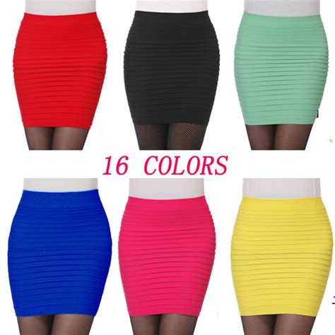 cheapest free shipping new fashion 2015 summer women skirts high waist candy color plus size