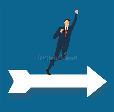 Successful Businessman On Arrow Concept Business Vector Illustration