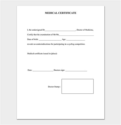 Free Medical Certificate Templates Word Printable Templates