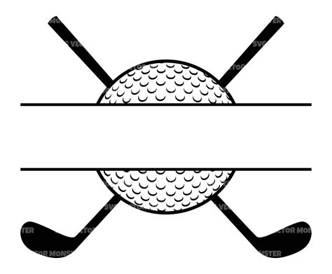 Golf Monogram Svg Crossed Golf Clubs Split Name Frame Svg Etsy