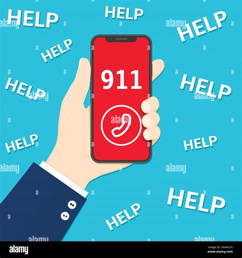 Call 911 Emergency Call Concept Hand Holding Smartphone With 911 Call