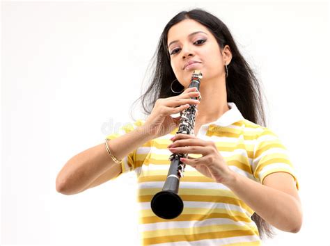 Teenage Girl Playing Clarinet Stock Image Image Of Lady Instrument