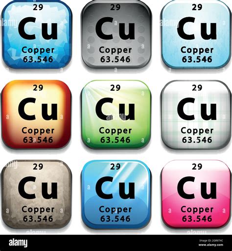 An Icon Showing The Chemical Copper Stock Vector Image Art Alamy