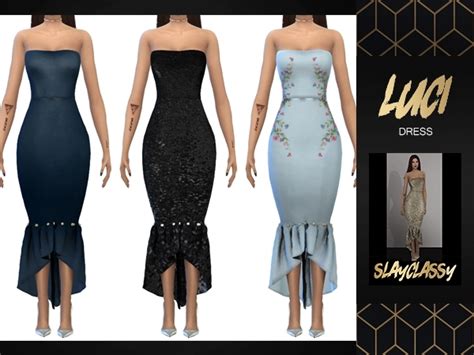 Slay Classy Luci Dress In 2020 Sims 4 Clothing Sims Sims 4