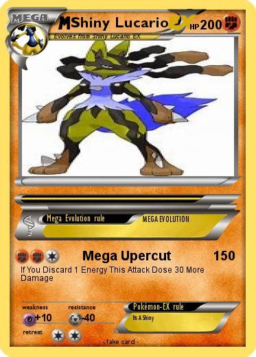 Double mega kick times it for the amount of energy's on all. Pokemon HD: Shiny Mega Lucario Pokemon Card