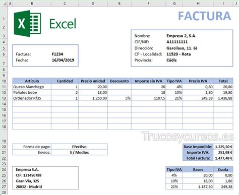 Factura Automática Finalizada Paso A Paso En Excel Business Finance