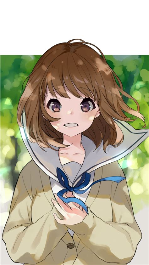 Download Cute Anime Girl Minimal Short Hair 720x1280 Wallpaper
