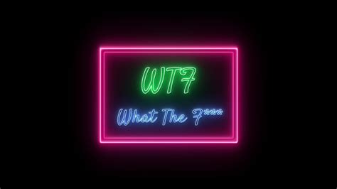 Wtf What The F Neon Green Blue Fluorescent Text Animation Pink Frame On Black Background