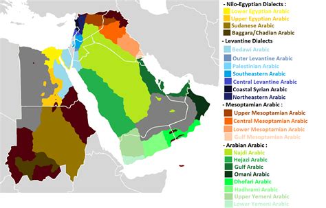 Map Of Arabic Dialects In The Mashriq Rarabs