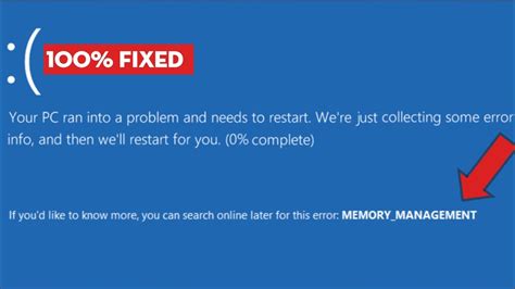 How To Fix Memory Management Error In Windows Easy Youtube