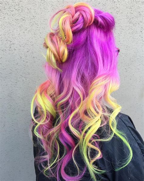 Magenta And Yellow Hair Color Hair Colors Ideas Bright Hair Colors