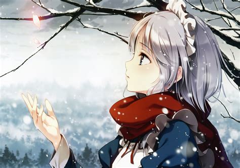 Fondos De Pantalla Videojuegos Anime Chicas Anime Nieve Invierno Touhou Bruja Pelo