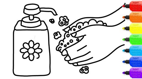 How To Draw Wash Your Hands Coloring Page For Kids I Learn Coloring