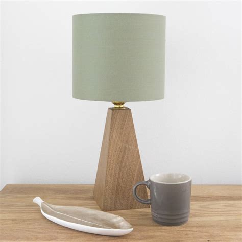 Versatile bisqueware lamp base can be decorated in many ways. oak pyramid small table lamp by urbansize ...