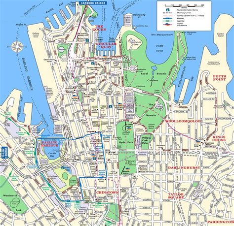 Sydney Attractions Map Free Pdf Tourist Map Of Sydney Printable City
