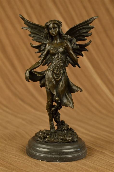 Handmade Bronze Sculpture Statue Fairy Mythical Nude Fairy Mythical