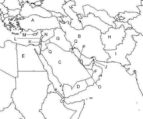 Blank Map Of Southwest Asia Quiz