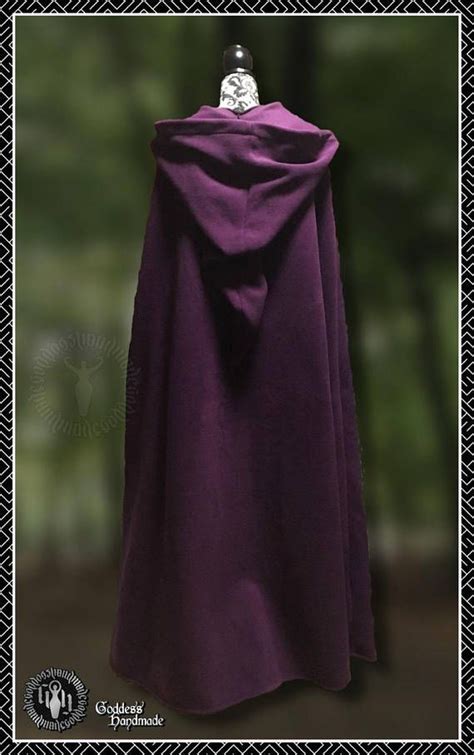 Polar Fleece Cloak With Long Pointy Hood And Fastening With A Metal