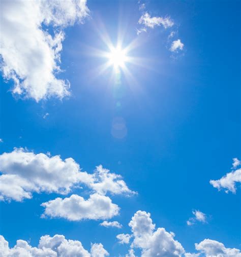 Sun White Clouds And Blue Sky Free Stock Photo Public Domain Pictures