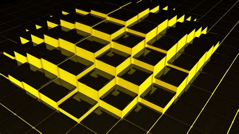 Yellow Black Geometric Cubes Shapes 4k Hd Yellow Wallpapers Hd