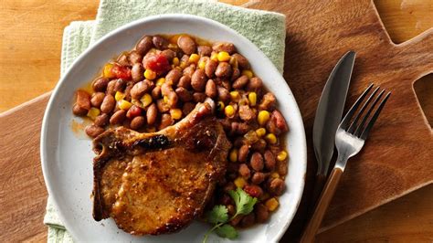 The pork and beans are essential for flavor, but great northern beans, pinto beans, kidney beans, navy beans, or similar beans may be substituted for the black beans and/or lima beans. Southwest-Style Slow-Cooker Pork Chops Recipe - Pillsbury.com