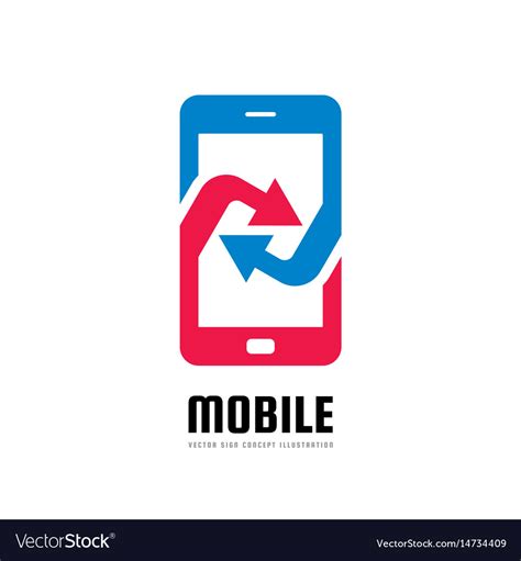 Mobile Phone Application Logo Template Royalty Free Vector