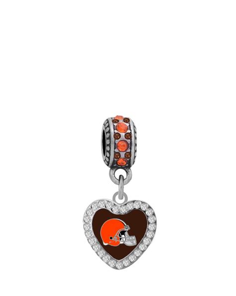 Cleveland Browns Crystal Heart Charm Final Touch Ts