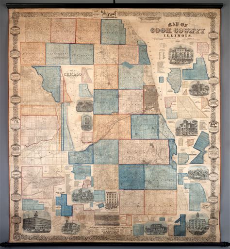 Map Of Cook County Illinois Compiled And Drawn From Record And Actual