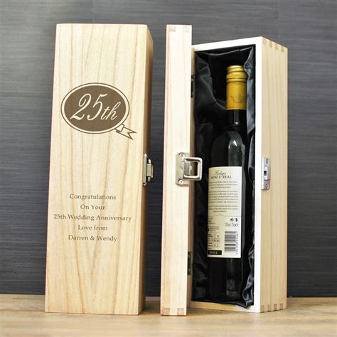 Personalised Wooden Wine Box Anniversary Gift 5th Anniversary Gifts