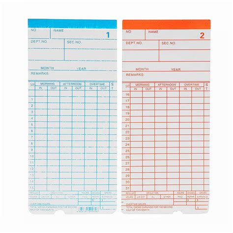 90pcs Monthly Time Clock Cards Payroll For Employee Attendance Bundy R
