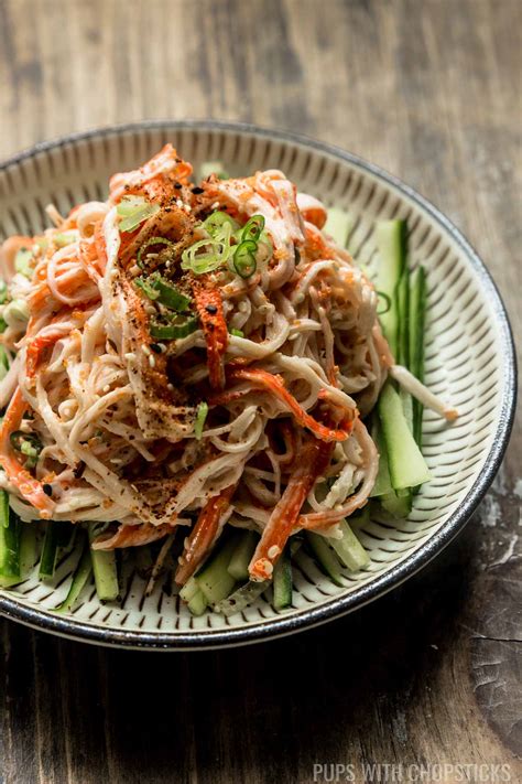 Kani Salad Recipe Japanese Crab Salad Pups With Chopsticks