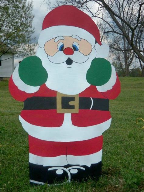 Santa Yard Art Decoration Wood Christmas Yard Art Decoration Outdoor