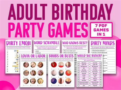 Adult Birthday Games For Her Printable Adult Games Etsy