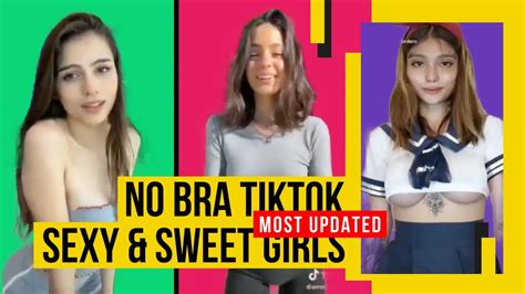 Sweet And Sexy Braless Girls No Bra Challenge Tiktok 2021 Compilation Youtube