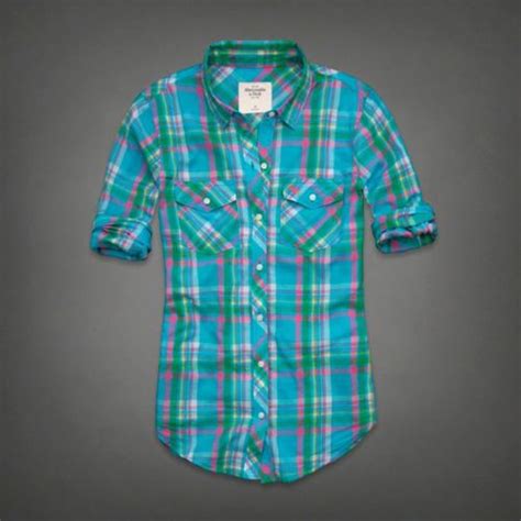 abercrombie and fitch plaid button down long sleeve shirt m classic cotton long sleeve shirts