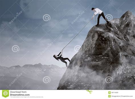 Business Help To Overcome Adversity Stock Image - Image of assistance