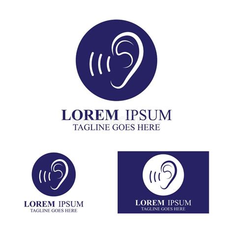 Sense Of Hearing Ear Icon Logo Vector Design Template Illustration