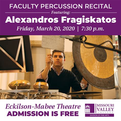 Alexandros Fragiskatos Faculty Percussion Recital Missouri Valley