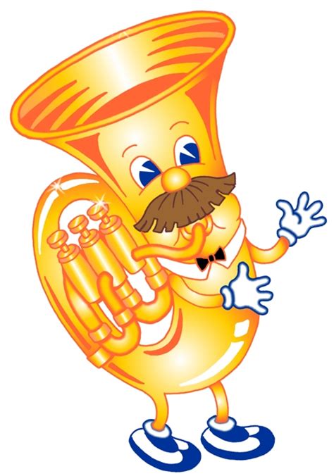 Tuba Character Color Cartoon Character Of Tuba Musicial Instrument