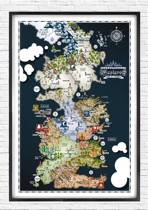 Game Of Thrones Map Poster