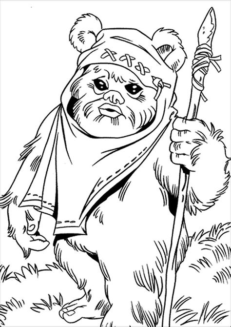 Here are 18 free coloring pages for adults (that means you!) to download. ewok and leia Colouring Pages | Star wars coloring book ...