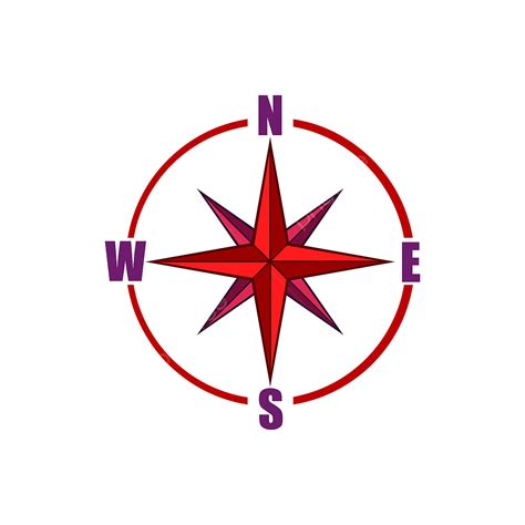 Compass Rose Clipart Png Images Red Compass Rose Icon Cartoon Style