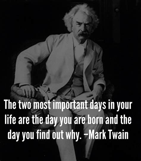 Mark Twain On The Two Most Important Days Of Your Life Motivational
